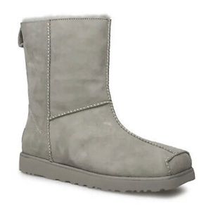 UGG x Eckhaus Latta Grey Suede Shearling Block Boots 1109893 Size 8 ,No box.